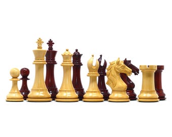Elite Series 4" Premium Staunton Padouk-schaakstukken en kisthout