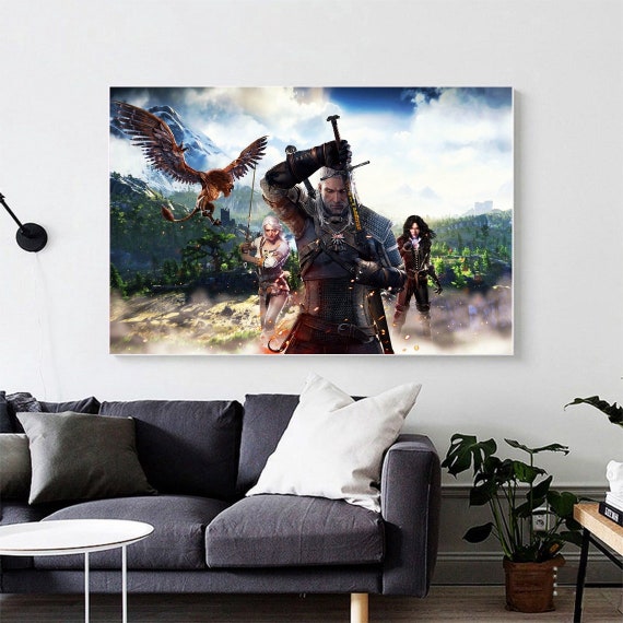 The Witcher Game Poster Canvas Wall Art Picture for Living Room