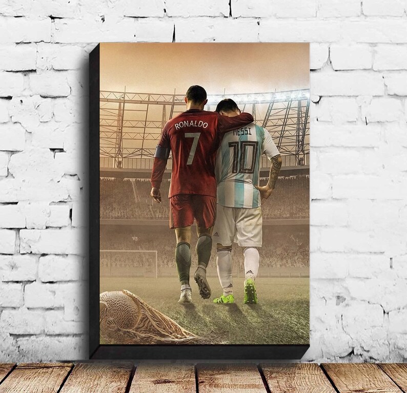Lionel Messi and Ronaldo Sports Poster Canvas Wall Art Home Etsy