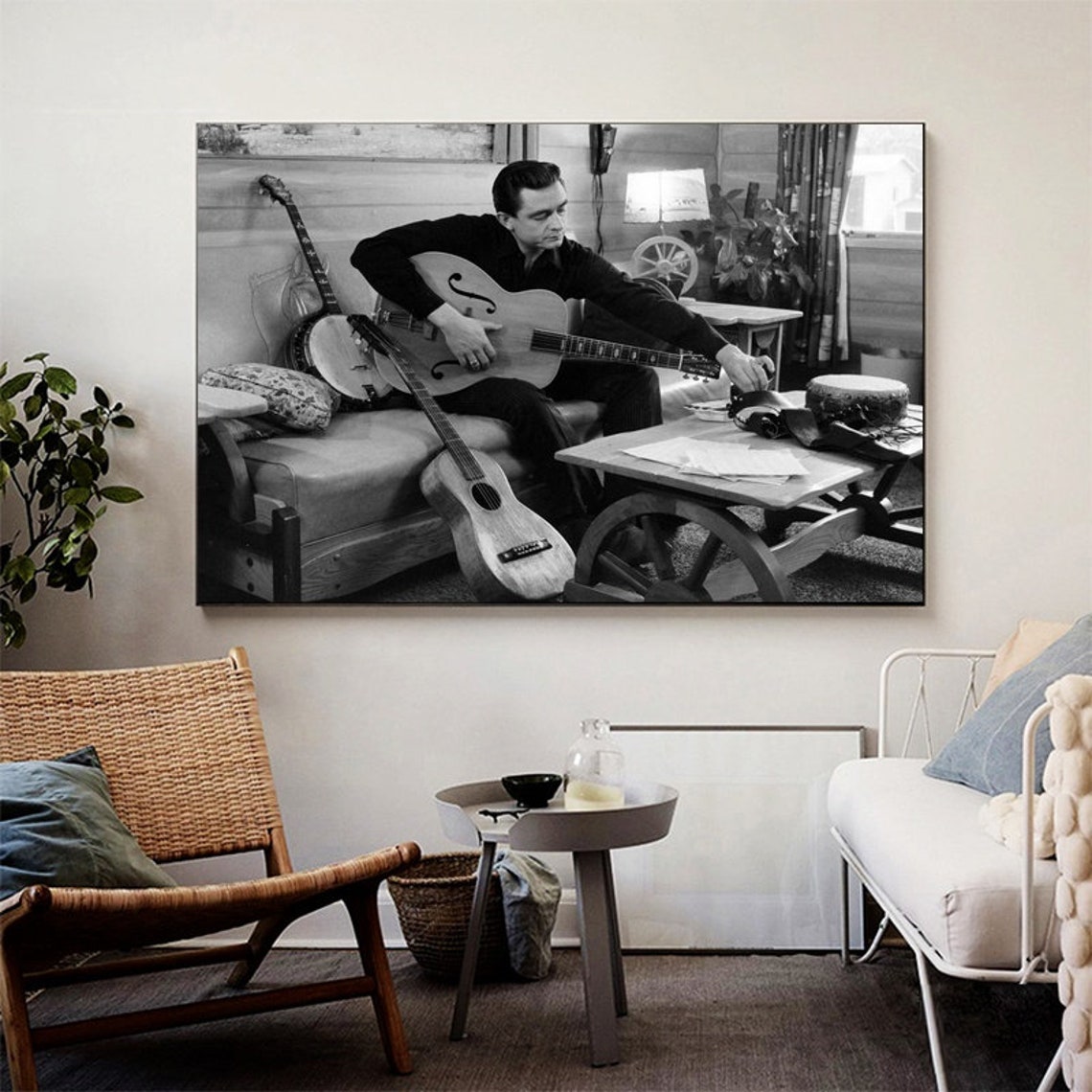Johnny Cash Music Poster Canvas Wall Art Home Decor No Frame Etsy