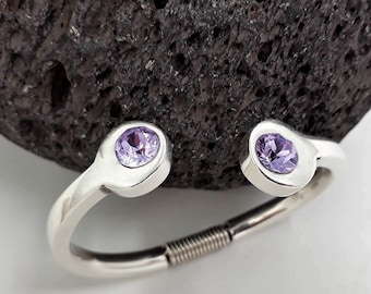 Swarovski Crystal Silver Cuff Armband, Bold Metal Armreif, Uno de 50 Style