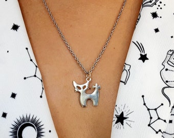 Sterling Silber Katze Halskette, Minimalist Kätzchen Anhänger