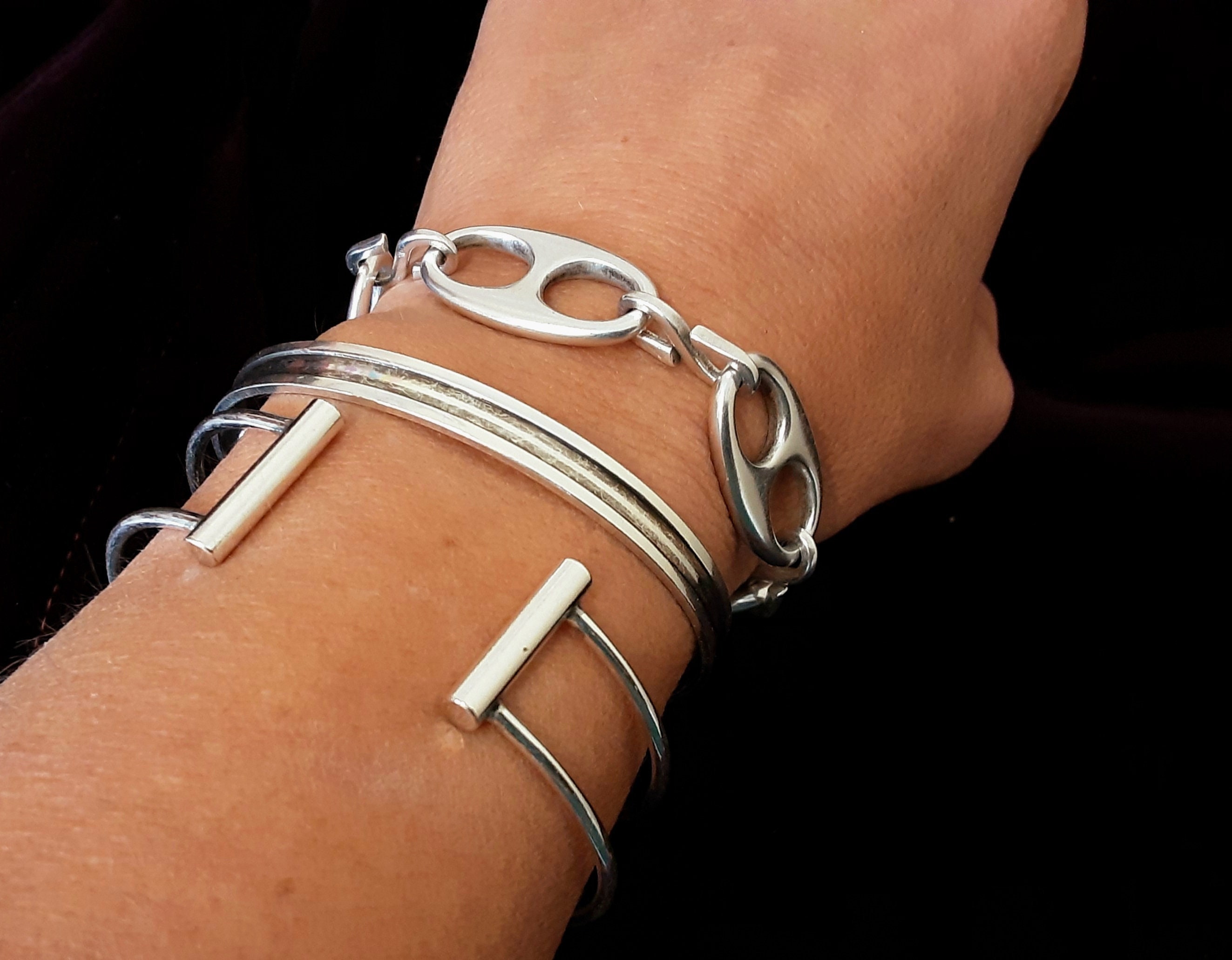 Infinity Oval Link Chain Bracelet, Statement T Clasp Chunky