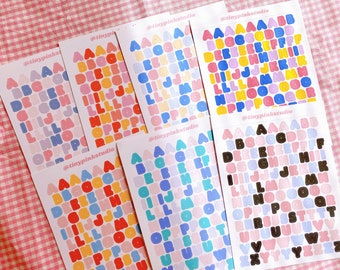 Matte Bubble Letter Stickers #2