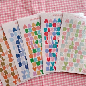 Pegatinas holográficas con letras de burbujas n.° 4 (2 de 2)