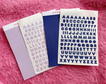 Matte Ube bubble Letter Stickers