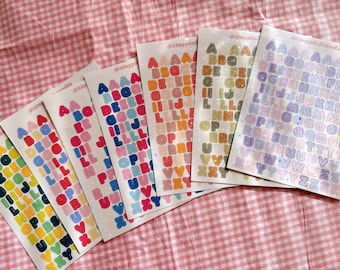 Holographic Bubble Letter Stickers #3