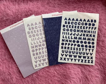 Holographic Ube bubble Letter Stickers