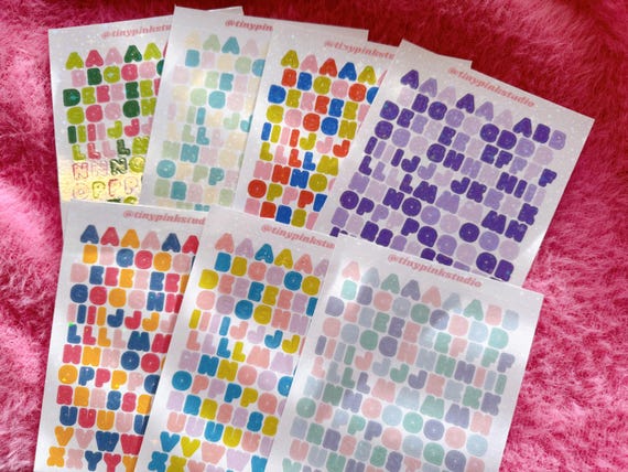 Holographic Bubble Letter Sticker Collection #3