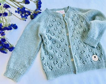 Girls knit Cardigan Mint, Baby Girl Cotton Sweater Cardigan, Spring Cardigan, Toddler Sweater Cardigan, Baby Shower Gift Girls