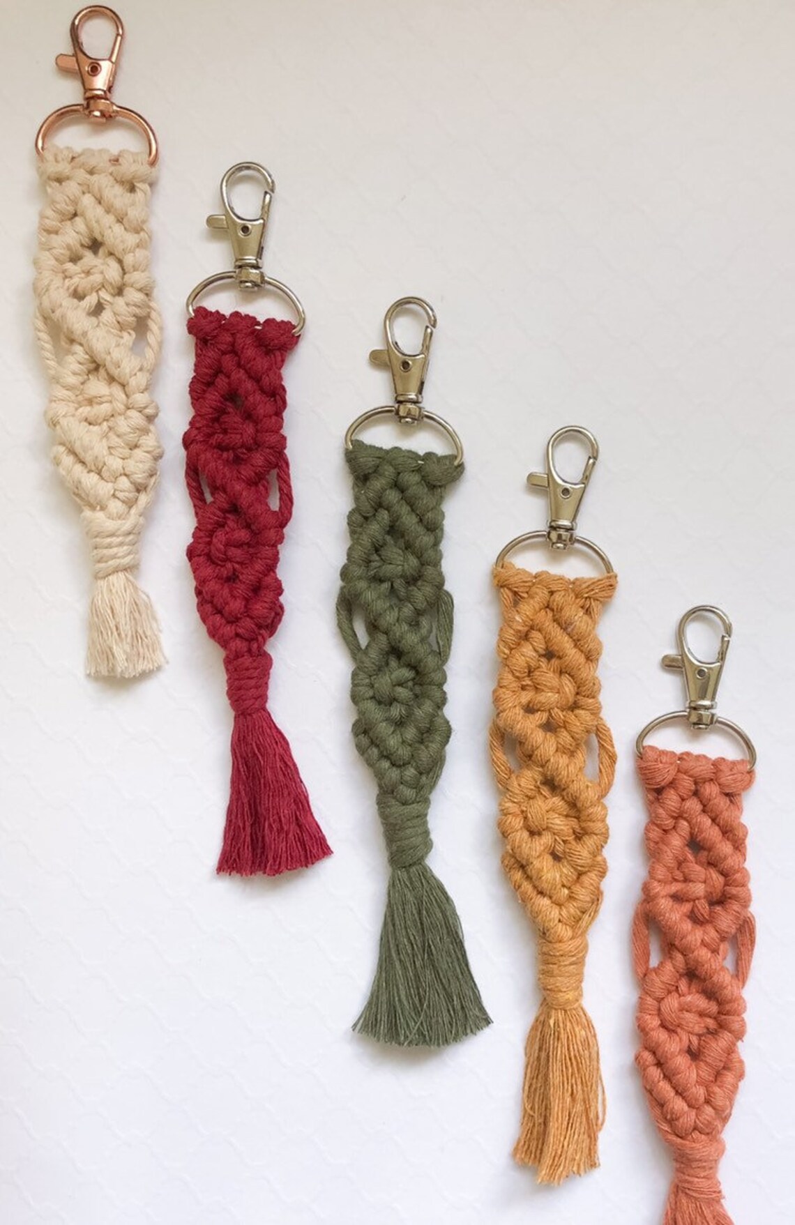 Macrame Keychain Macrame Key Ring Keychain Accessories Etsy
