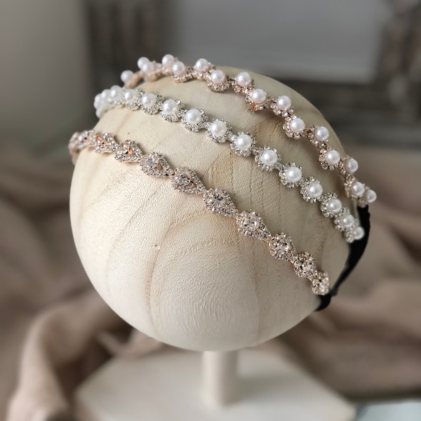 1PC Minimal, Chic, Wedding Birthday Crystal Pearl Hair Bands Headband Hair Accessories Ornaments Head Piece For Women or Flower Girl