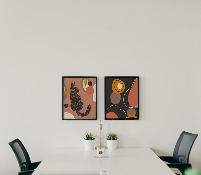 Abstract Cat Lover Print