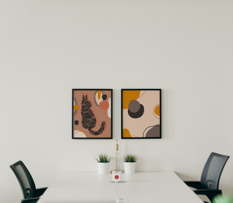 Abstract Cat Lover Print