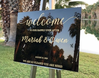 Welcome Wedding Sign, Acrylic Welcome Sign, Wedding Sign, Personalize Wedding Sign, Modern Wedding Sign, Modern Welcome Sign