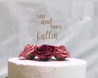 Acrylic Cake Topper, Personalized Wedding Cake Topper, Custom Cake Topper, Modern Cake Topper
