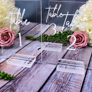 Acrylic Table Numbers, Table Numbers, Modern Table Numbers, Wedding Table Numbers, Table Numbers with Stand