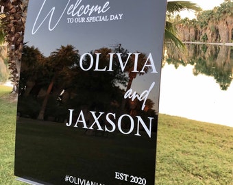 Welcome Wedding Sign, Acrylic Welcome Sign, Wedding Sign, Personalize Wedding Sign, Modern Wedding Sign, Modern Welcome Sign