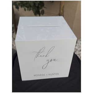 Acrylic Card Box, Personalized Wedding Card Box With Lock and Key, Custom Card Box, Wedding Card Holder, Card Box, Quinceanera Card Box