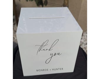 Acrylic Card Box, Personalized Wedding Card Box With Lock and Key, Custom Card Box, Wedding Card Holder, Card Box, Quinceanera Card Box