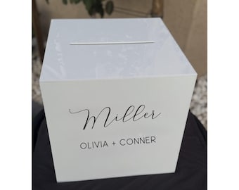 Personalized Acrylic Wedding Card Box with Lock