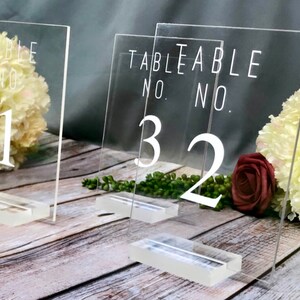 Acrylic Table Numbers, Table Numbers, Modern Table Numbers, Wedding ...