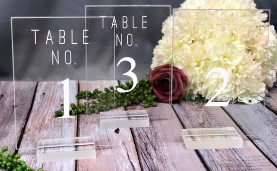 Acrylic Table Numbers, Table Numbers, Modern Table Numbers, Wedding Table Numbers, Table Numbers with Stand