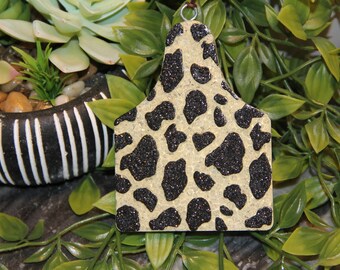 Cheetah Print Ear Tag Car Freshie, Glitter Car Freshie, Glitter Cheetah Print, Cheetah Print, Glitter, Black and White Freshie, Freshies