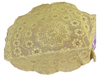 Old Gold Round Doily, Crochet Doily, Lace Doily, Vintage Style Doily, Handmade, Crochet, Napkin Crochet Doily, Round 50 inch, 125 cm