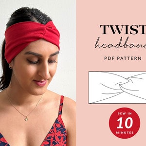 Twist Headband Sewing Pattern | 2 Sizes Teen + Adult | Ear Warmer Pattern| Digital PDF | Instant Download | Tammy Handmade | Knot Headband