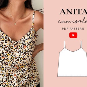 Anita Camisole Sewing Pattern PDF | Sizes 6-24 |  Instant Download | Tammy Handmade