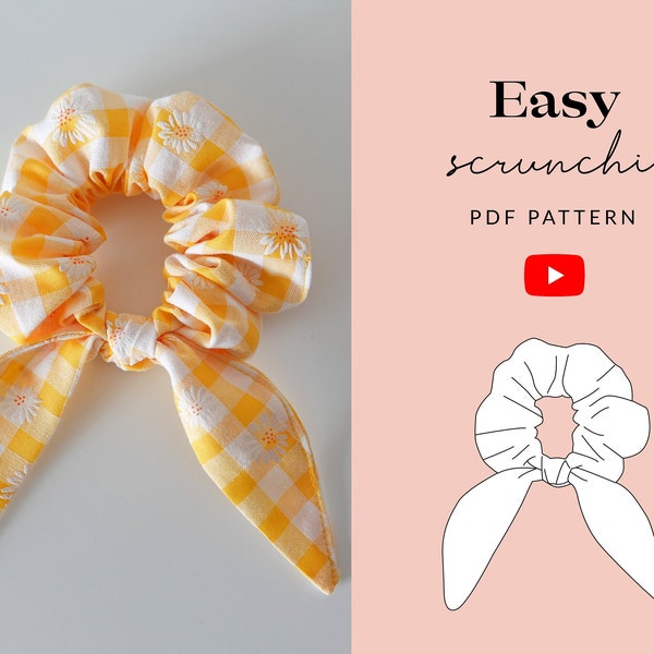 Patron de couture chouchou GRATUIT | Accessoire oreilles de lapin noeud pour cheveux | Cadeau couture | PDF numérique | Téléchargement instantané | Tammy fait main