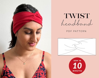 Twist Headband Sewing Pattern | 2 Sizes Teen + Adult | Ear Warmer Pattern| Digital PDF | Instant Download | Tammy Handmade | Knot Headband