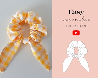 Easy Scrunchie Sewing Pattern: Beginner Tutorial (PDF Download) - Etsy