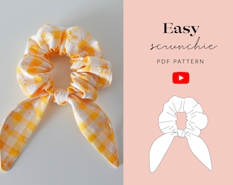 FREE Scrunchie Sewing Pattern | Hair Bow Bunny Ears Accessory| Sewing Gift | Digital PDF | Instant Download | Tammy Handmade