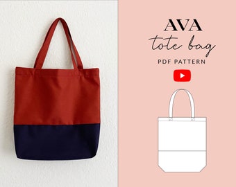 Tote Bag Easy PDF Sewing Pattern | Sewing Gift | Christmas gift DIY | Book bag | Everyday bag | Beginner sewing | Shopping Bag pattern