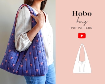 Hobo Bag Sewing Pattern PDF | Video Tutorial | Slouchy Bag | Shoulder Bag | Beginner Friendly