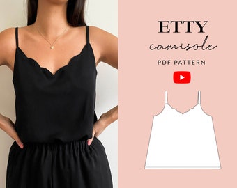 FREE Scalloped Camisole Sewing Pattern | Sizes 6-24 | Etty Cami Top | Digital PDF | Instant Download | Tammy Handmade