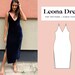 Leona Dress Sewing Pattern PDF | Sizes 6-24 | Fitted Deep V Neck Velvet Side Slit | New Years | Tammy Handmade