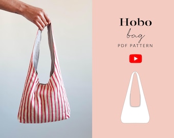 Easy Hobo Bag Sewing Pattern PDF | Video Tutorial | Slouchy Bag | Shoulder Bag | Beginner Friendly