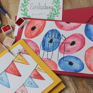 carte de voeux individuelle avec aquarelle
