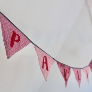 Cadena de banderines “Paulina” | regalo bebe | trabajo manual individual | reversible