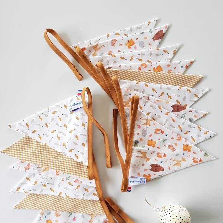Guirlande Fanion Drapeau Tissu Déco Enfant Bébé