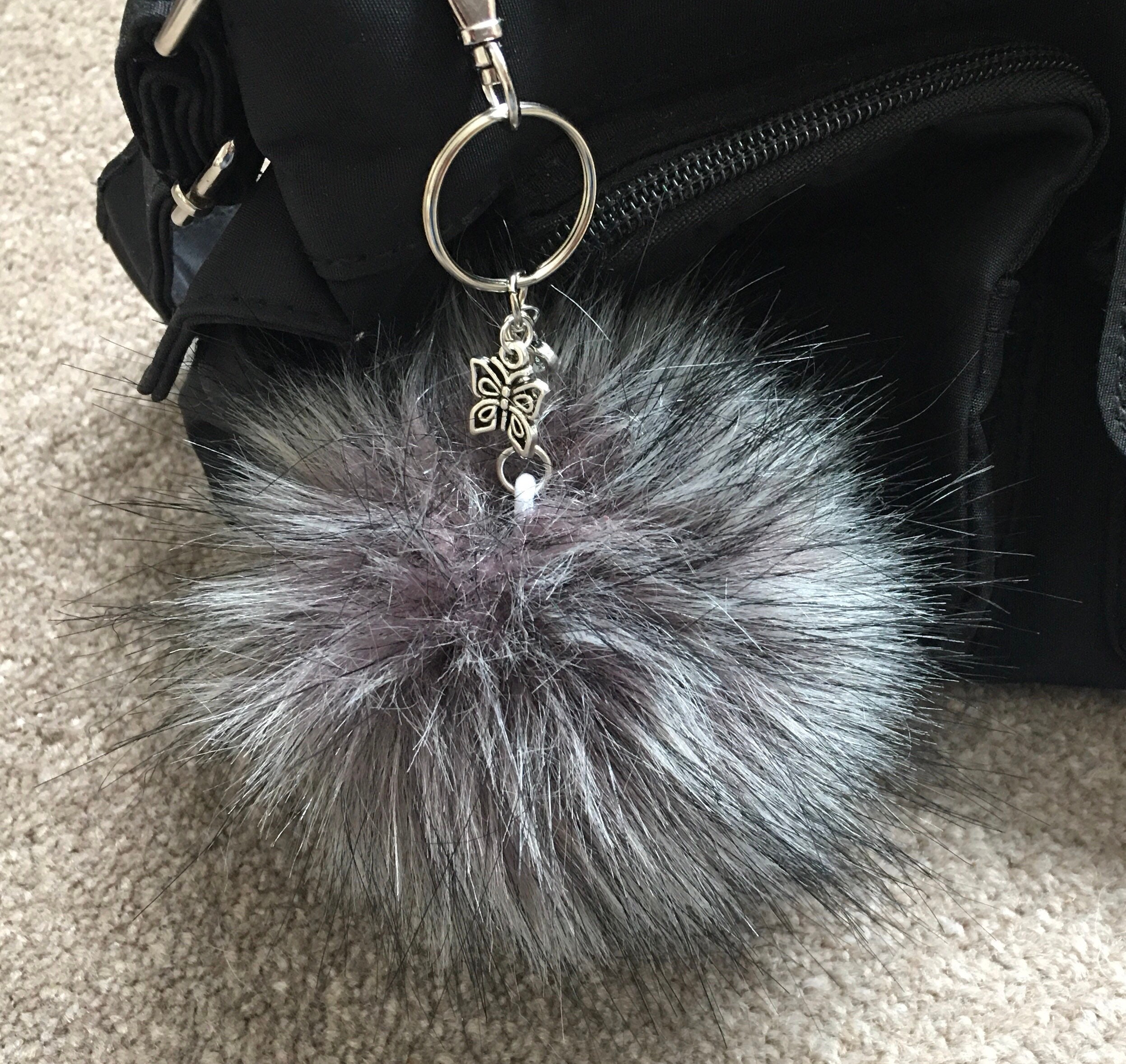 Pom Pom Keyring Pom Pom Keychain Faux Fur Pom Pom Keyring