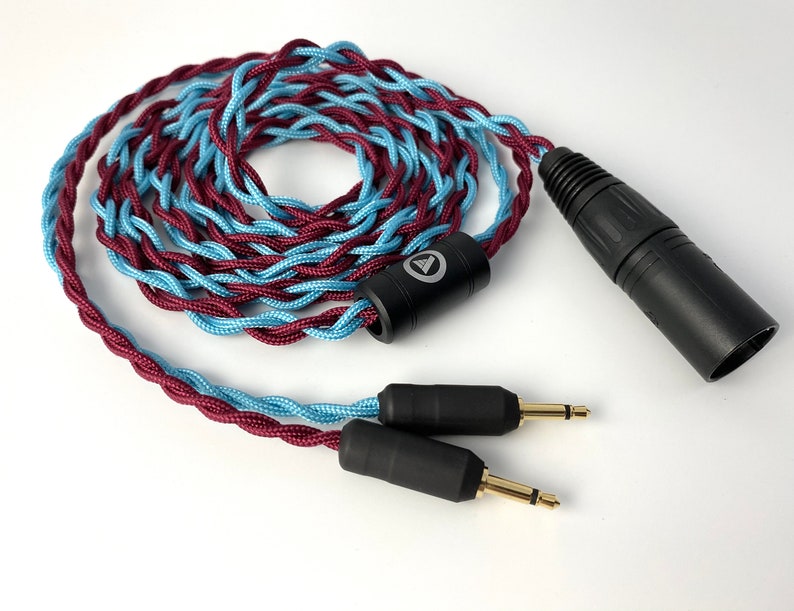 Dual 3.5mm OFC Headphone Cable Braided Customizable Colors Etsy