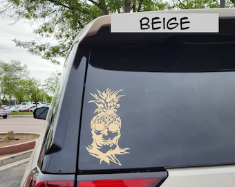 Pineapple Skull Permanent Vinyl Decal