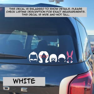 Bob&#39;s Burgers Colored Silhouette of the Entire Belcher Family Permanent Vinyl Decal