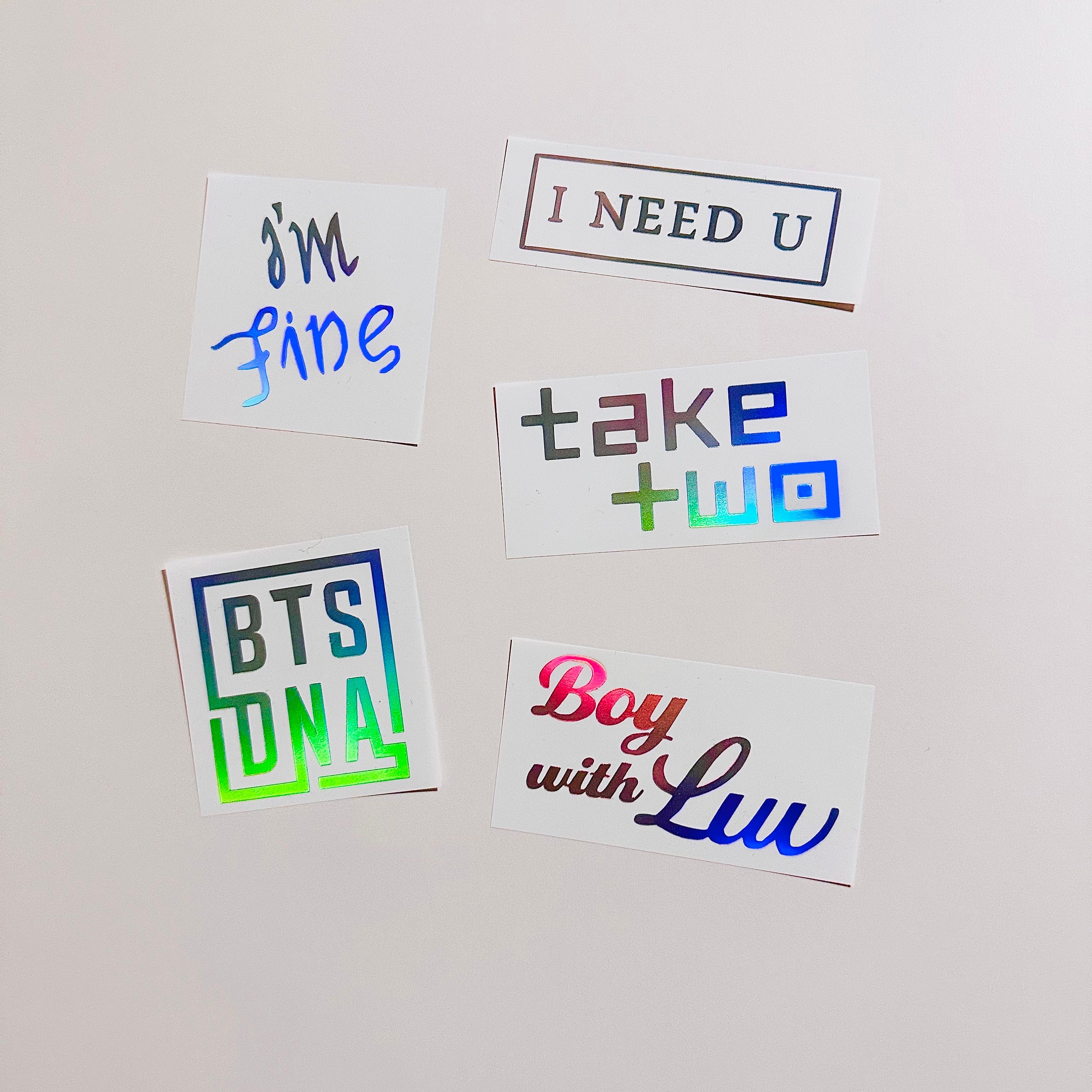 BTS I'm Fine / Save Me / Take Two / Boy With Luv / DNA / I Need You Vinyl  Sticker Laptop, Phone Case, Wall, Car, ARMY Bomb Lightstick Decal 
