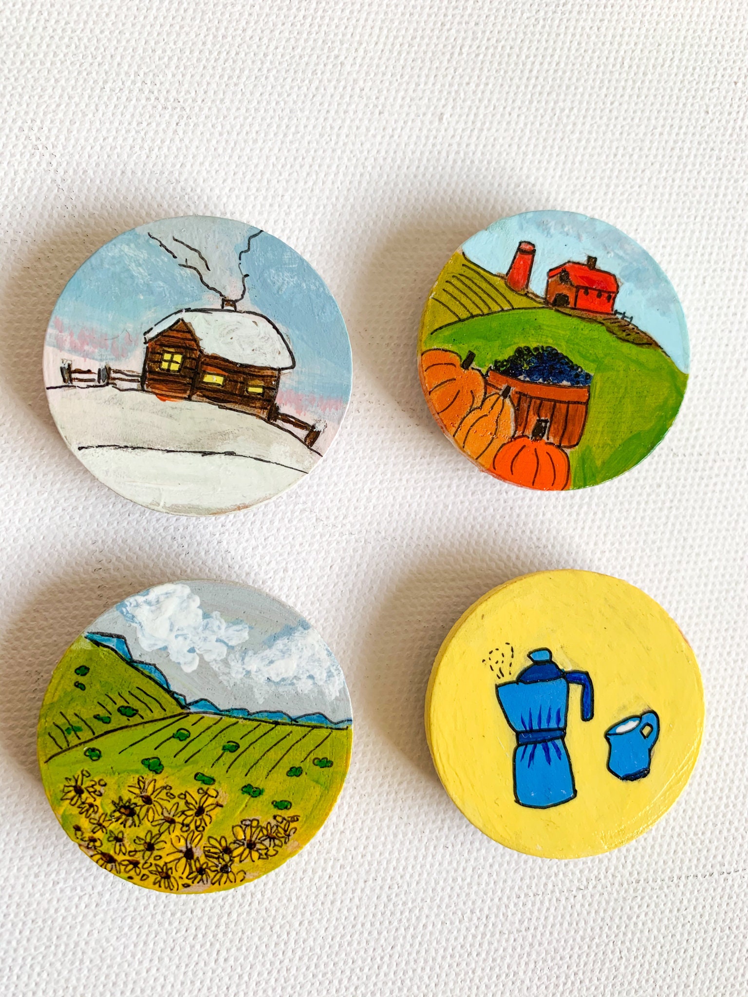 Set of 4 wood ecofriendly fridge canadian Etsy