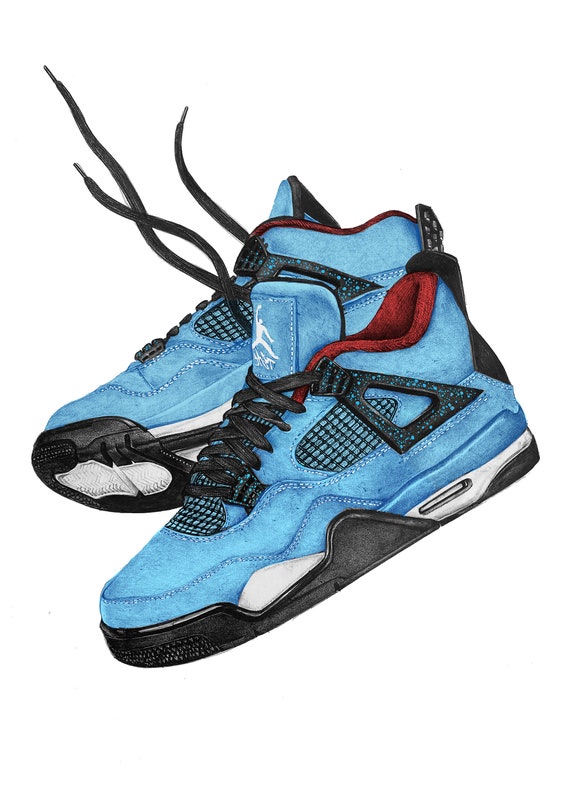 Nike Air Jordan 4 cactus Jack Print A3 | Etsy UK